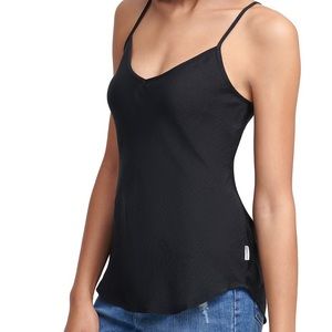 SOLD New Black Calvin Klein Charmeuse V-Neck Top